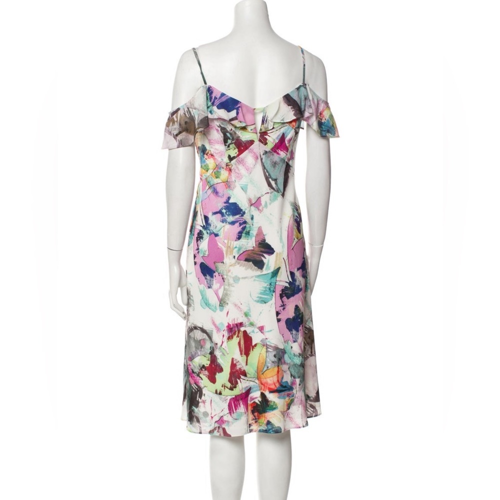 Black Halo Lolah Butterfly Garden Ruffle Midi Dress Size 6 - Picture 6 of 10